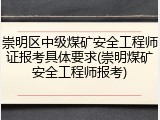 崇明区中级煤矿安全工程师证报考具体要求(崇明煤矿安全工程师报考)
