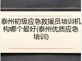 泰州初级应急救援员培训机构哪个最好(泰州优质应急培训)