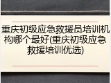 重庆初级应急救援员培训机构哪个最好(重庆初级应急救援培训优选)