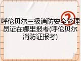 呼伦贝尔三级消防安全管理员证在哪里报考(呼伦贝尔消防证报考)