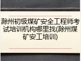 滁州初级煤矿安全工程师考试培训机构哪里找(滁州煤矿安工培训)