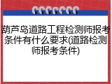 葫芦岛道路工程检测师报考条件有什么要求(道路检测师报考条件)
