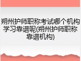 朔州护师职称考试哪个机构学习靠谱呢(朔州护师职称靠谱机构)