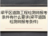 梁平区道路工程检测师报考条件有什么要求(梁平道路检测师报考条件)
