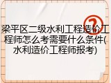 梁平区二级水利工程造价工程师怎么考需要什么条件(水利造价工程师报考)