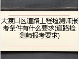 大渡口区道路工程检测师报考条件有什么要求(道路检测师报考要求)