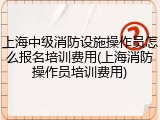 上海中级消防设施操作员怎么报名培训费用(上海消防操作员培训费用)