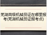 芜湖高级机械员证在哪里报考(芜湖机械员证报考点)