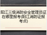 阳江三级消防安全管理员证在哪里报考(阳江消防证报考点)