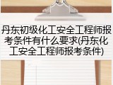 丹东初级化工安全工程师报考条件有什么要求(丹东化工安全工程师报考条件)