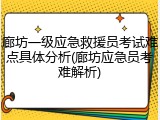 廊坊一级应急救援员考试难点具体分析(廊坊应急员考难解析)