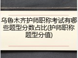乌鲁木齐护师职称考试有哪些题型分数占比(护师职称题型分值)