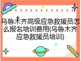 乌鲁木齐高级应急救援员怎么报名培训费用(乌鲁木齐应急救援员培训)
