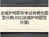 武威护师职称考试有哪些题型分数占比(武威护师题型分值)