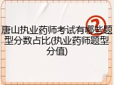 唐山执业药师考试有哪些题型分数占比(执业药师题型分值)