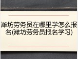 潍坊劳务员在哪里学怎么报名(潍坊劳务员报名学习)