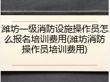 潍坊一级消防设施操作员怎么报名培训费用(潍坊消防操作员培训费用)