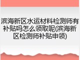 滨海新区水运材料检测师有补贴吗怎么领取呢(滨海新区检测师补贴申领)