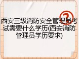 西安三级消防安全管理员考试需要什么学历(西安消防管理员学历要求)