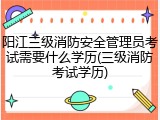 阳江三级消防安全管理员考试需要什么学历(三级消防考试学历)