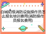 白城初级消防设施操作员怎么报名培训费用(消防操作员报名费用)