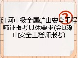 红河中级金属矿山安全工程师证报考具体要求(金属矿山安全工程师报考)