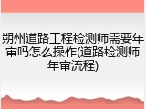 朔州道路工程检测师需要年审吗怎么操作(道路检测师年审流程)