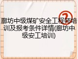 廊坊中级煤矿安全工程师培训及报考条件详情(廊坊中级安工培训)
