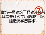 廊坊一级建筑工程建造师考试需要什么学历(廊坊一级建造师学历要求)