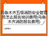 乌鲁木齐五级消防安全管理员怎么报名培训费用(乌鲁木齐消防报名费用)