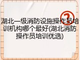 湖北一级消防设施操作员培训机构哪个最好(湖北消防操作员培训优选)