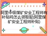 阿里中级煤矿安全工程师有补贴吗怎么领取呢(阿里煤矿安全工程师补贴)