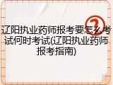 辽阳执业药师报考要怎么考试何时考试(辽阳执业药师报考指南)