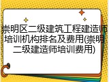 崇明区二级建筑工程建造师培训机构排名及费用(崇明二级建造师培训费用)