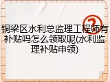 铜梁区水利总监理工程师有补贴吗怎么领取呢(水利监理补贴申领)