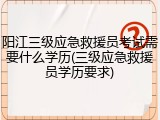 阳江三级应急救援员考试需要什么学历(三级应急救援员学历要求)
