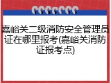 嘉峪关二级消防安全管理员证在哪里报考(嘉峪关消防证报考点)