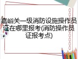 嘉峪关一级消防设施操作员证在哪里报考(消防操作员证报考点)