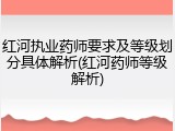 红河执业药师要求及等级划分具体解析(红河药师等级解析)