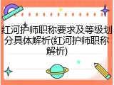 红河护师职称要求及等级划分具体解析(红河护师职称解析)