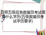 日照五级应急救援员考试需要什么学历(五级救援员考试学历要求)