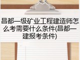 昌都一级矿业工程建造师怎么考需要什么条件(昌都一建报考条件)