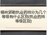 锡林郭勒执业药师分为几个等级有什么区别(执业药师等级区别)