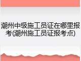 潮州中级施工员证在哪里报考(潮州施工员证报考点)