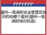 潮州一级消防安全管理员培训机构哪个最好(潮州一级消防培训优选)