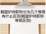 鹤壁护师职称分为几个等级有什么区别(鹤壁护师职称等级区别)