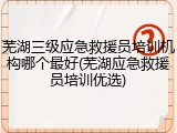 芜湖三级应急救援员培训机构哪个最好(芜湖应急救援员培训优选)
