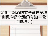 芜湖一级消防安全管理员培训机构哪个最好(芜湖一级消防培训)