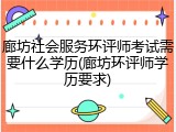廊坊社会服务环评师考试需要什么学历(廊坊环评师学历要求)