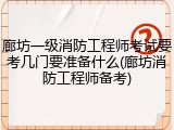 廊坊一级消防工程师考试要考几门要准备什么(廊坊消防工程师备考)